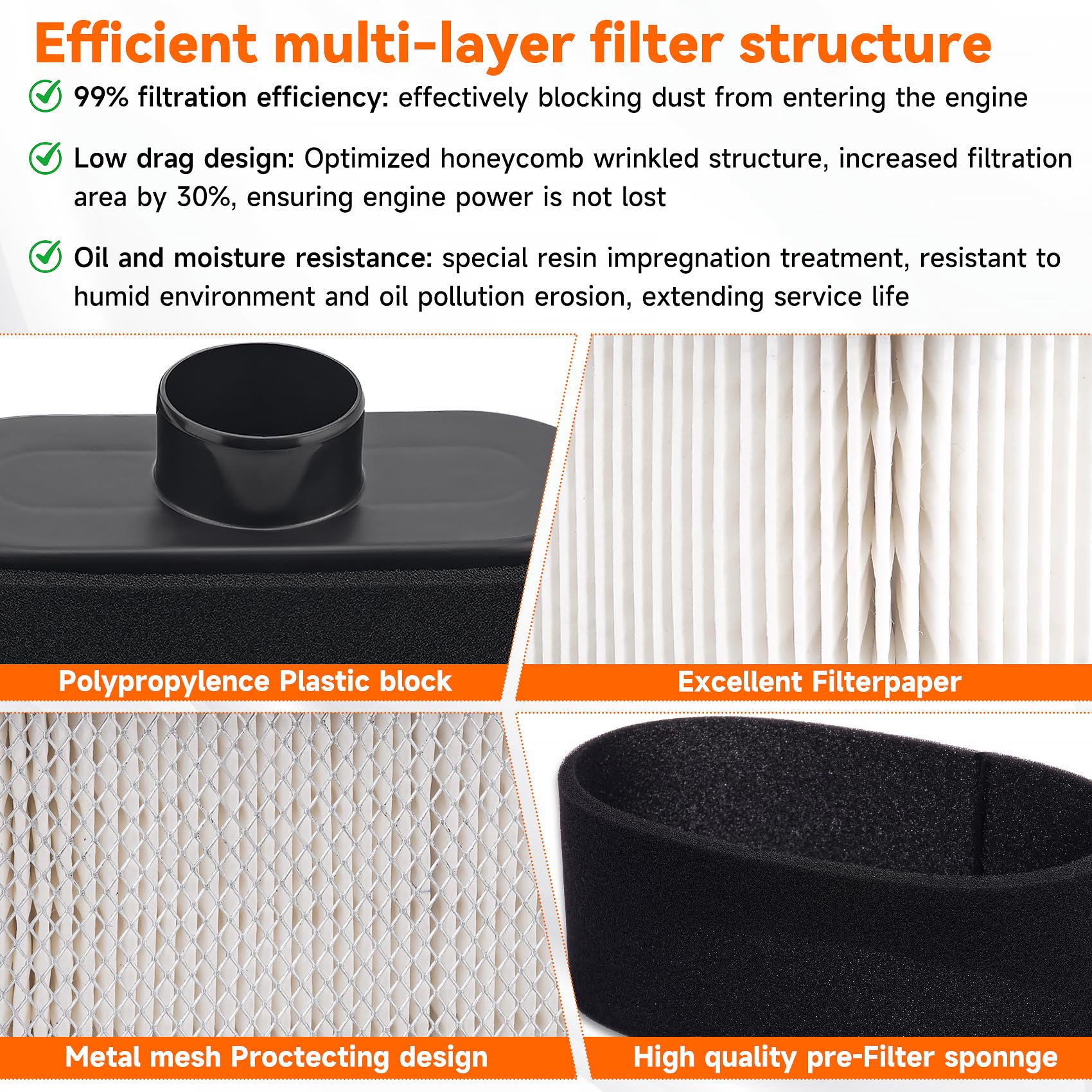 ANWTOTU air filter precleaner and metal mesh for double protection