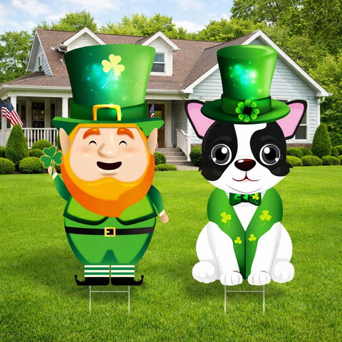 Anyblue Leprechaun hat stake brightens outdoors with festive curb appeal.