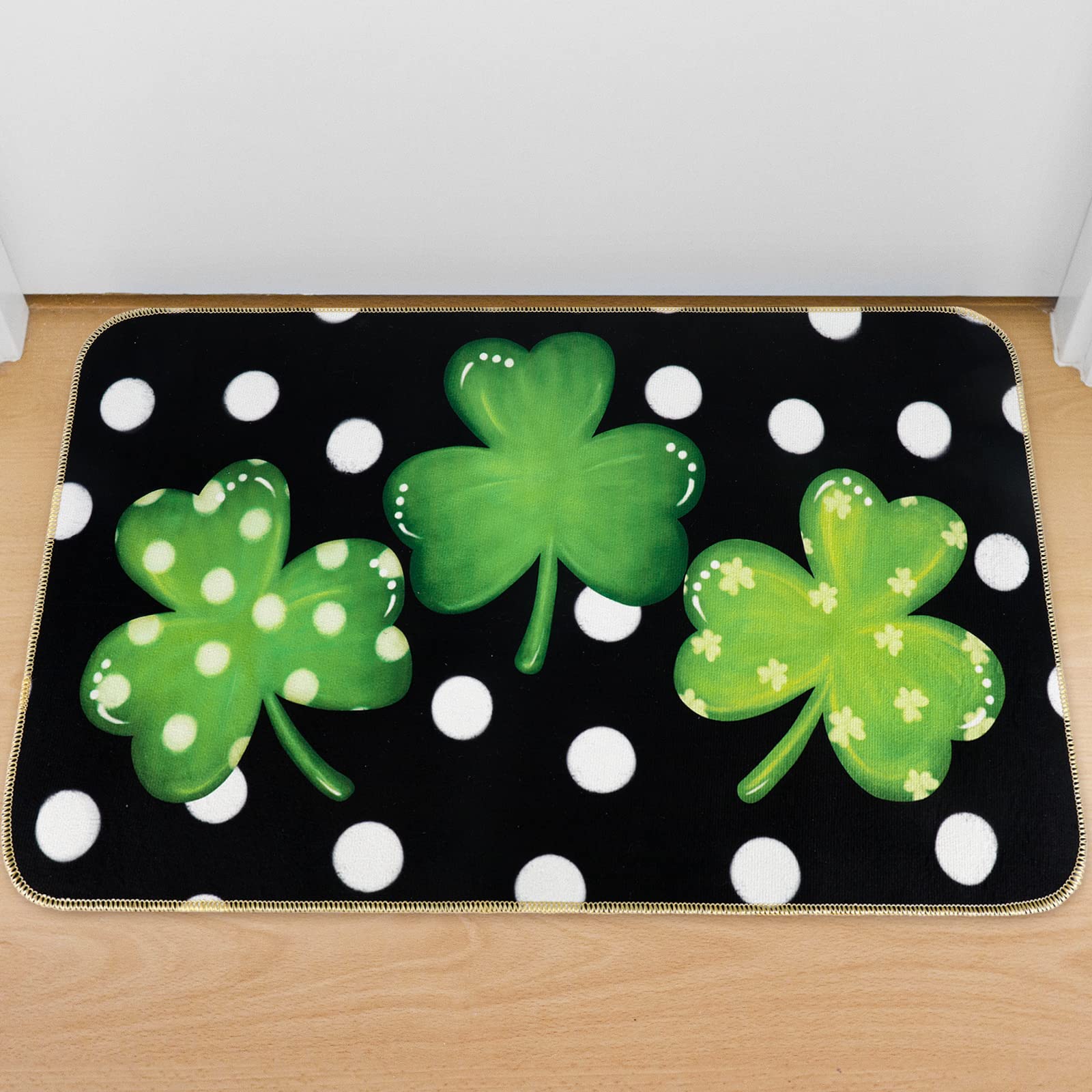AnyDesign door mat with anti-slip rubber back for safe entry.