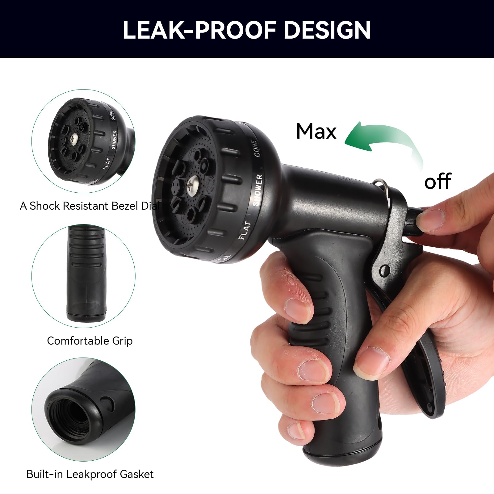 AnyEasy locking lever reduces hand fatigue during long watering sessions