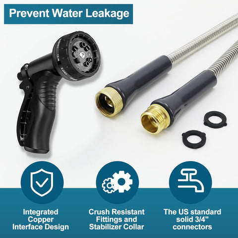 AnyEasy metal hose nozzle with 10 spray patterns for versatile watering tasks