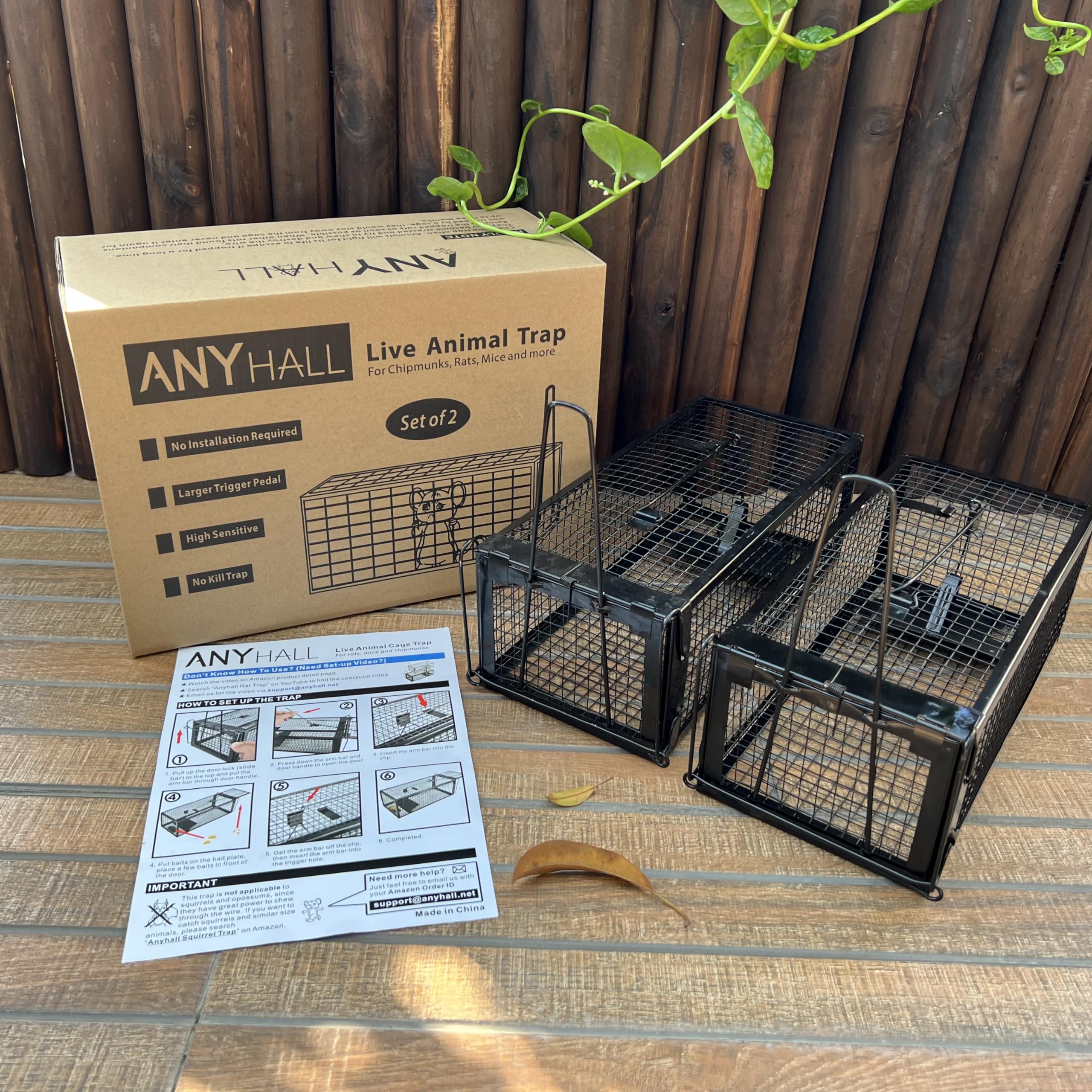 Anyhall trap dimensions show compact size for indoor corners and tight spaces