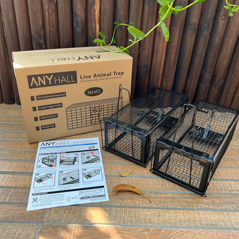 Anyhall trap dimensions show compact size for indoor corners and tight spaces