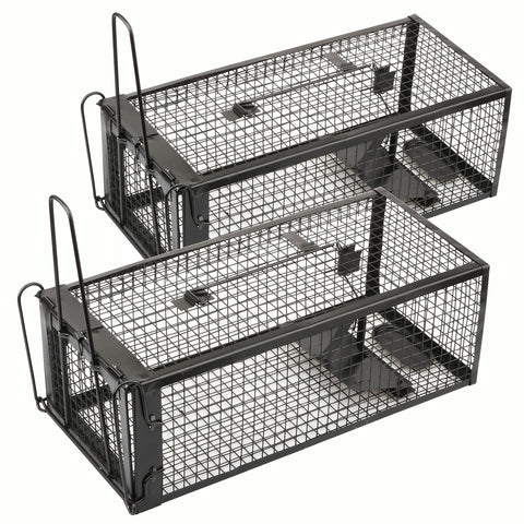 Anyhall 2-pack live trap inside view ready to capture rats or mice humanely