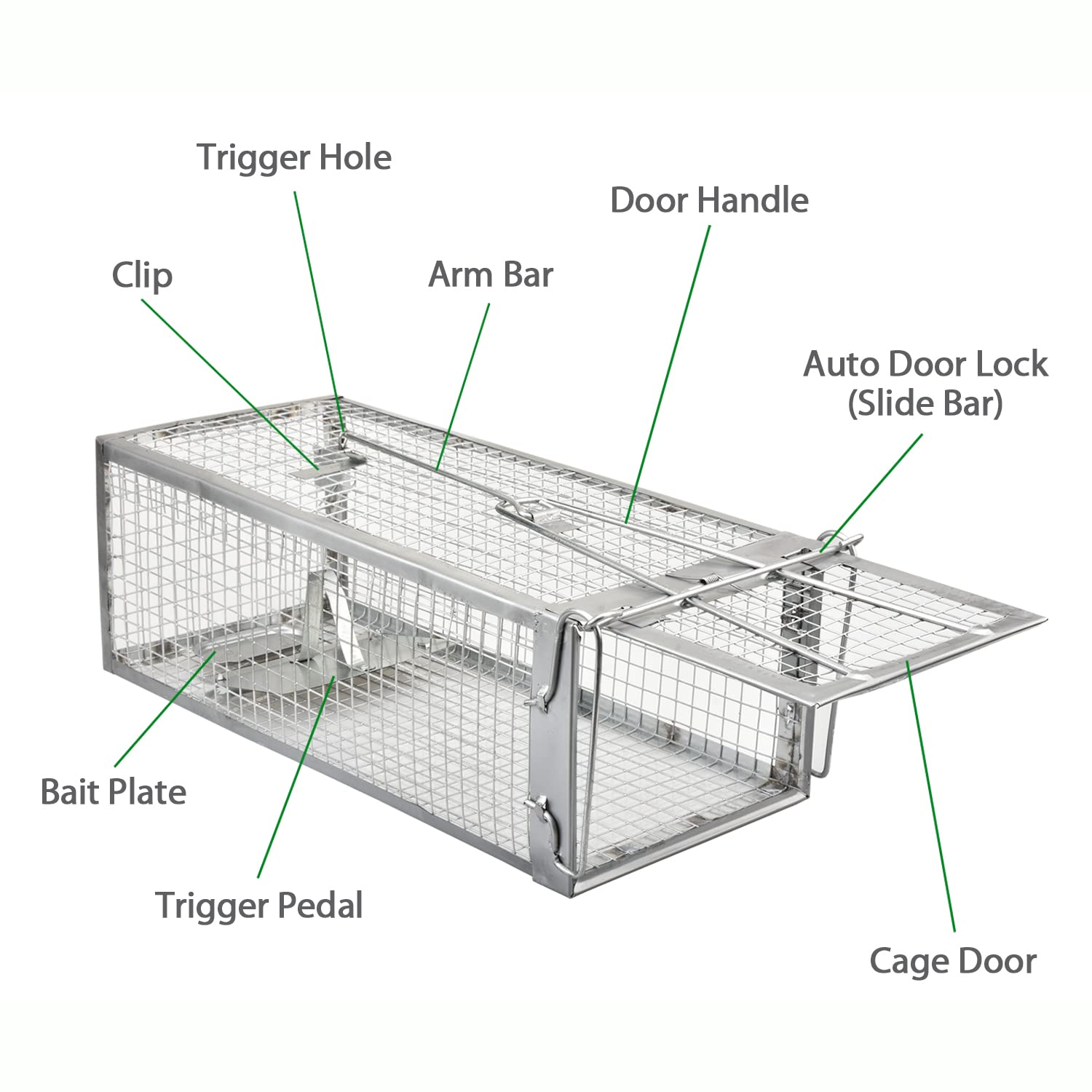 Anyhall live-trap being cleaned and reused for indoor or outdoor use.