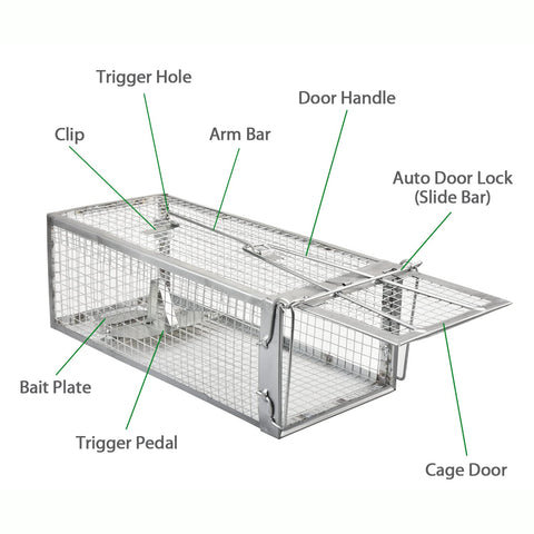 Anyhall live-trap being cleaned and reused for indoor or outdoor use.