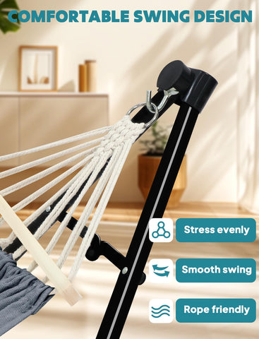 ANYOO adjustable hammock height hooks allowing custom seating height.