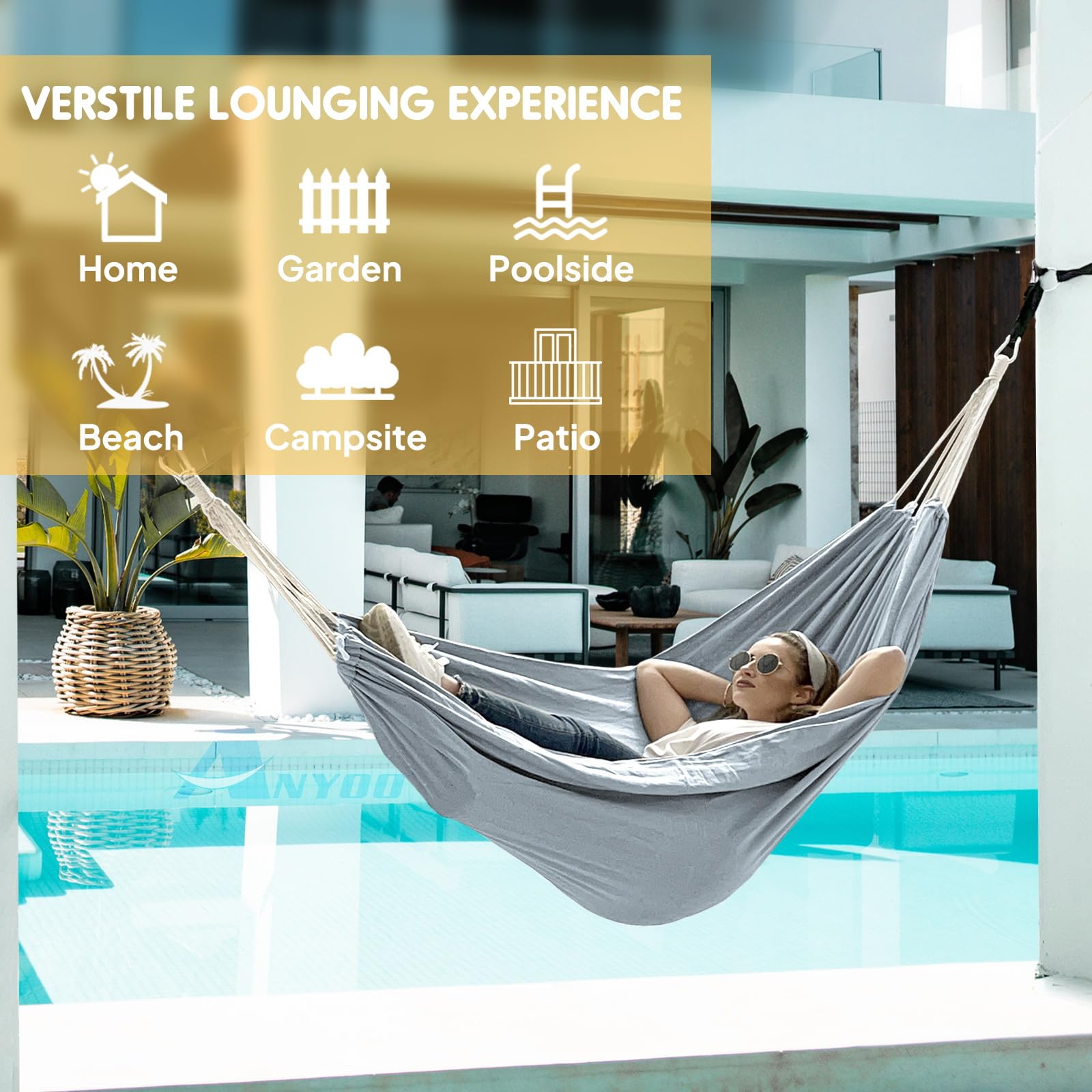 ANYOO breathable storage bag keeps hammock ready for travel.