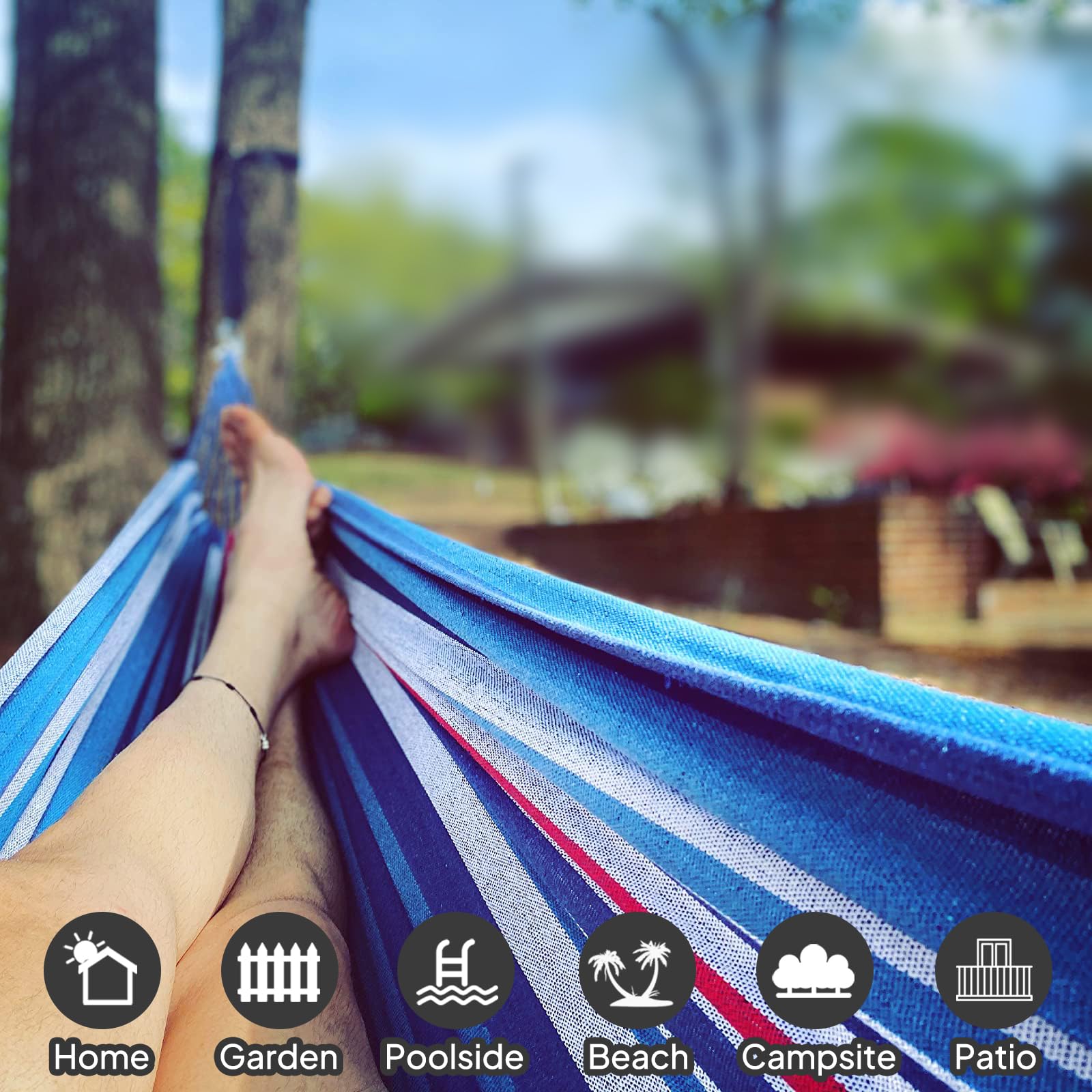 ANYOO hammock in its breathable travel bag for easy packing
