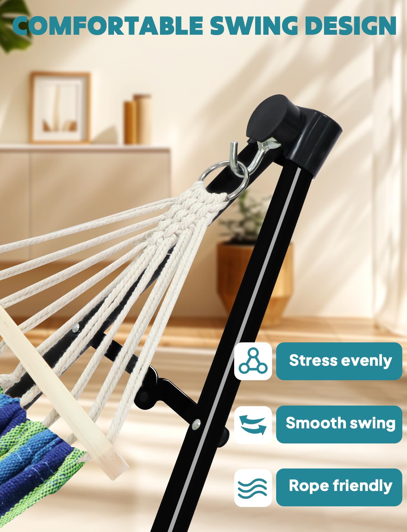 Anyoo outdoor relaxation on patio or porch with flexible positioning.