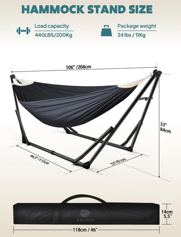 ANYOO soft cotton hammock fabric providing comfortable relaxing seating outdoors.