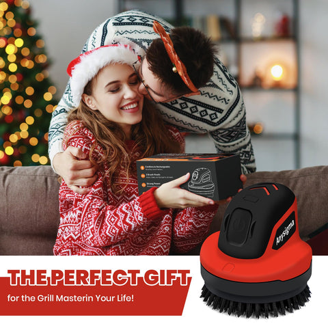 Anysigma Electric Grill Brush IPX7 waterproof unit for safe rinsing.