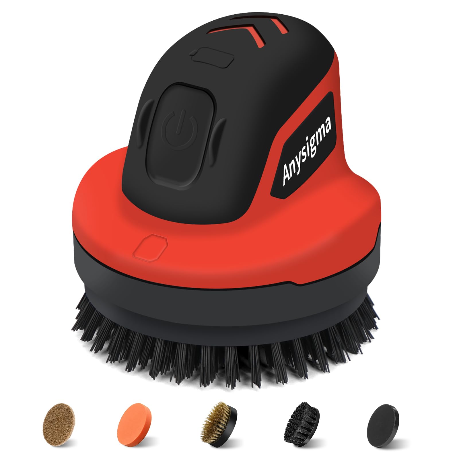 Anysigma Electric Grill Brush nylon bristle attachment for gentle surface cleaning.