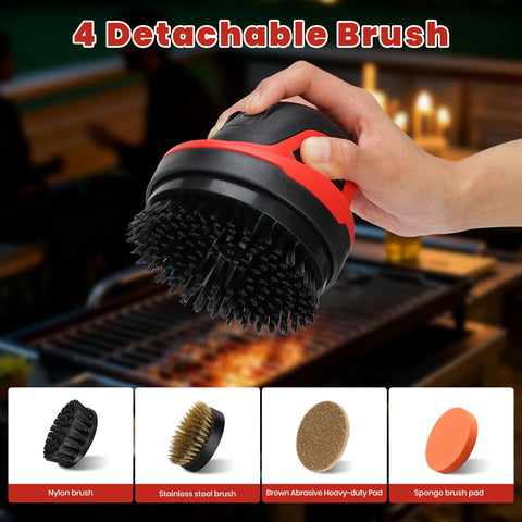 Anysigma Electric Grill Brush steel wire brush tackles tough grease and burnt residue.