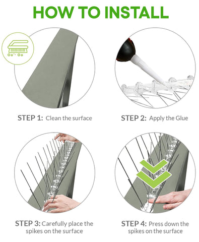 Anytime Garden spikes on a fence deterring birds humanely
