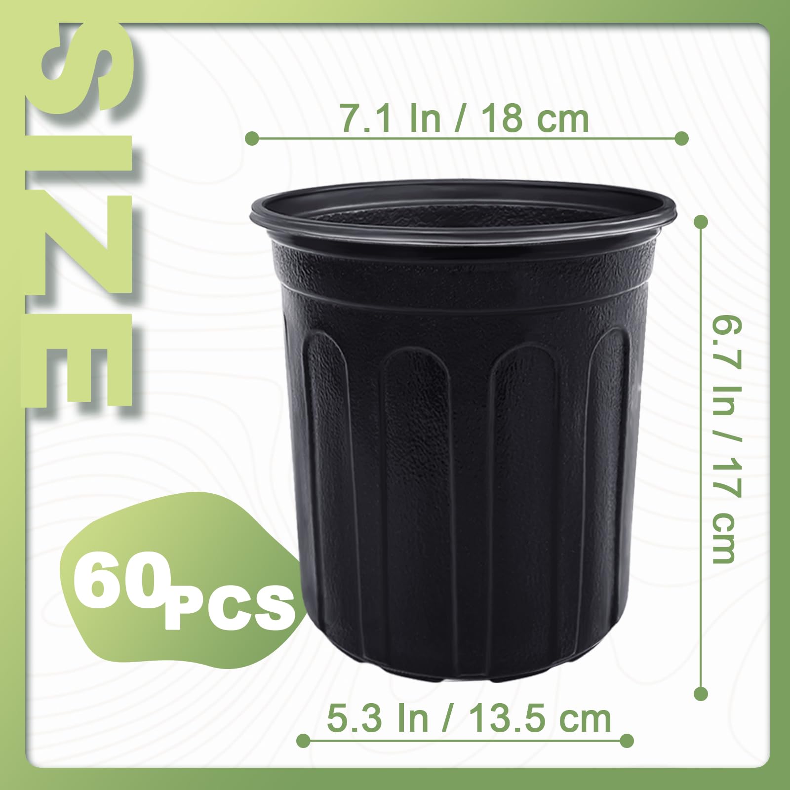 Anyumocz 1-gallon soft plastic nursery pot, side view shows flexible walls.
