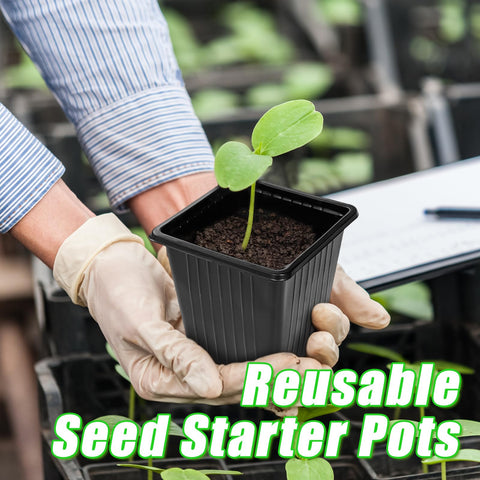 Anyumocz black square nursery pot blends with most setups and provides sturdy support.
