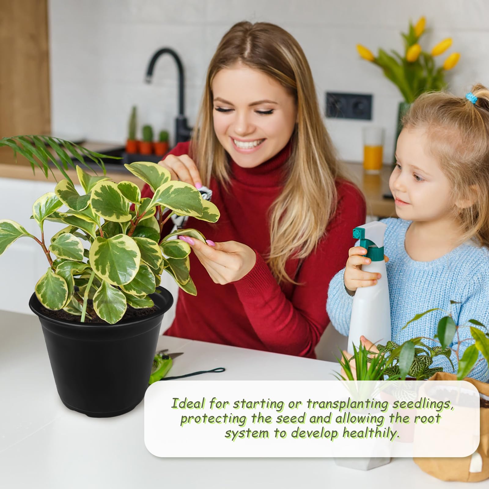 Anyumocz 5.1-inch height pot ideal for compact herbs and small plants.