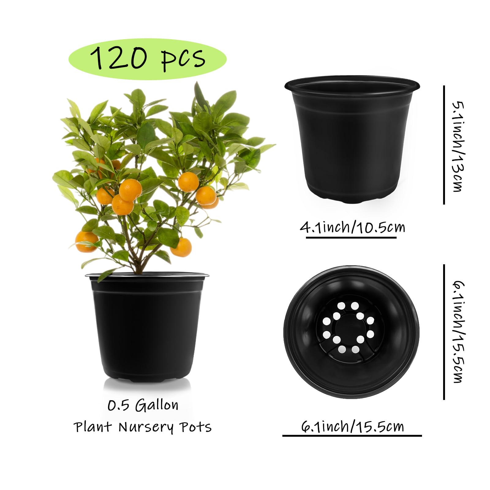 Anyumocz plastic pots with drainage holes for air and moisture control.