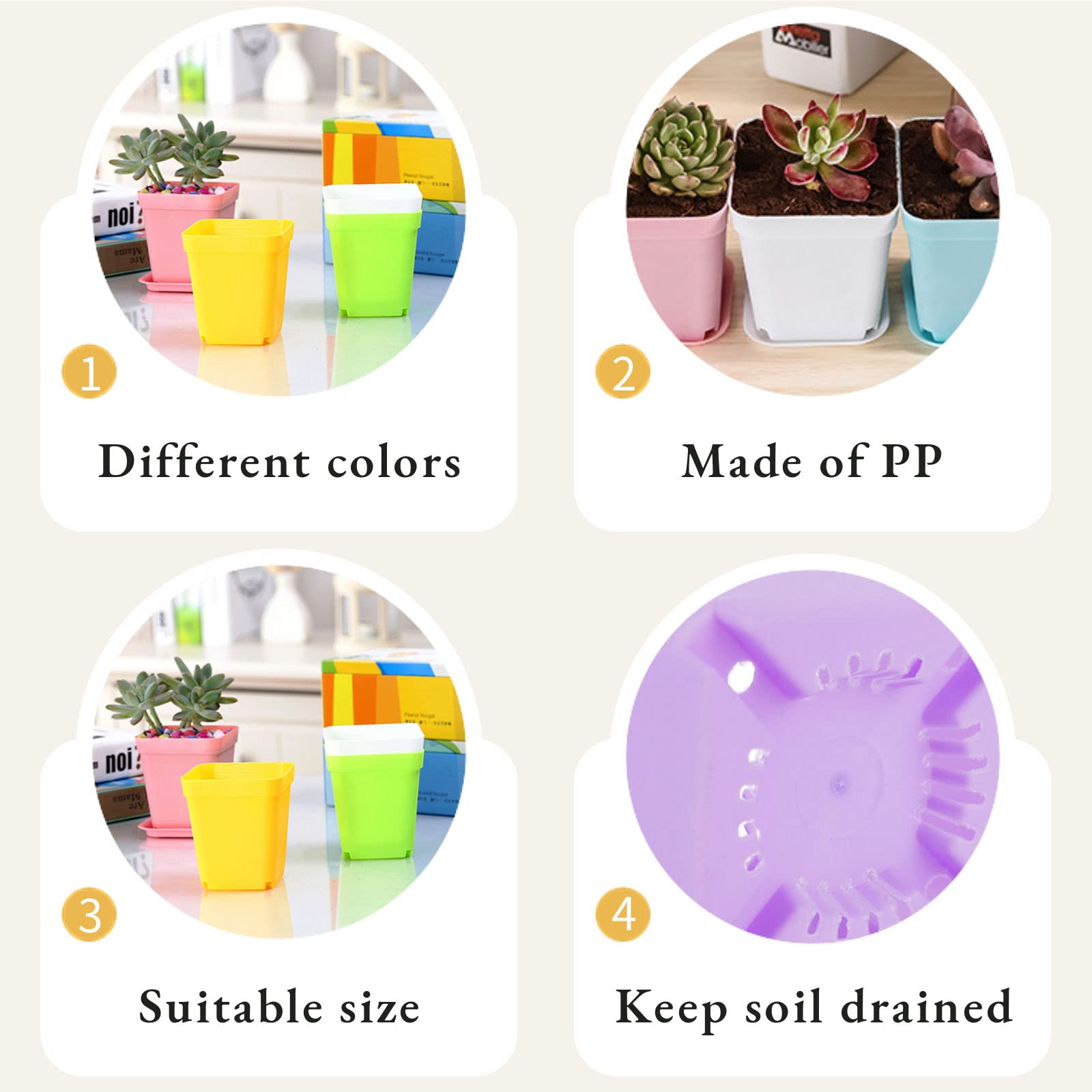 Anyumocz square pot with drainage holes supports healthy root drainage.