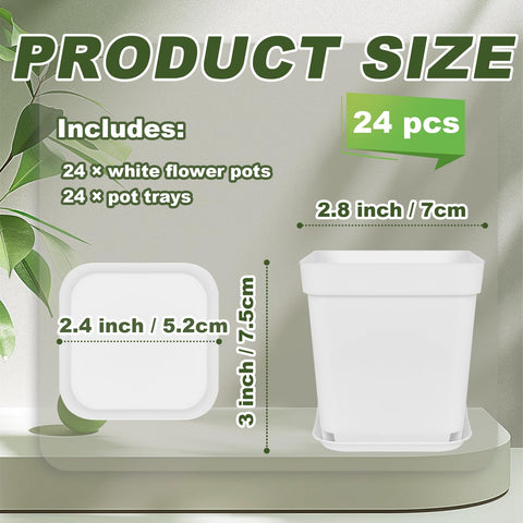 Anyumocz square pot with saucer, side angle, helps prevent water spills