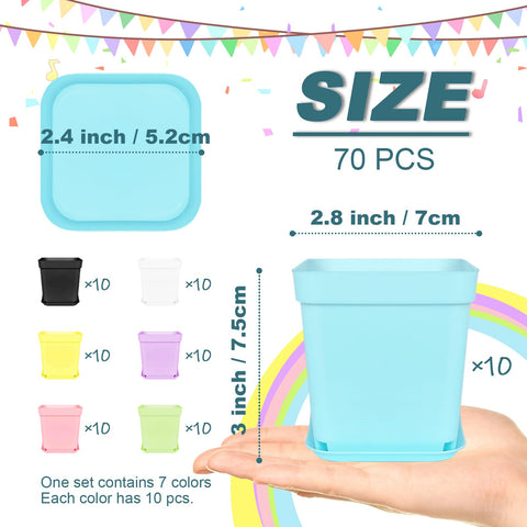 Anyumocz square seedling pot with saucer, keeps water contained and surfaces clean.