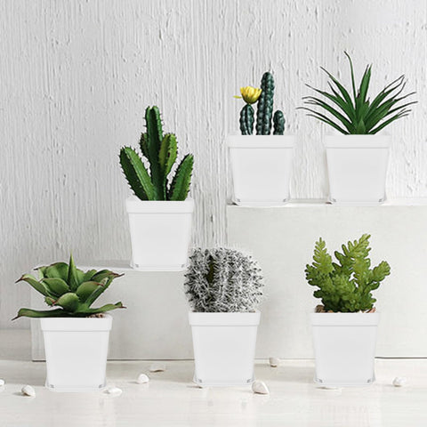 Anyumocz white planter with writing surface, great for labeling and decor projects