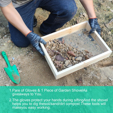 ANZHIRUOSU complete garden set with sifter, gloves, and shovel