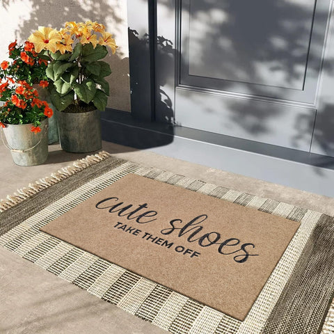 Sturdy stitching on AOAOPQ mat ensures long-lasting use in busy entrances.