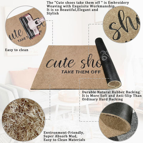 AOAOPQ Easy-Clean Brown Welcome Mat for shake, sweep, or hose cleaning.