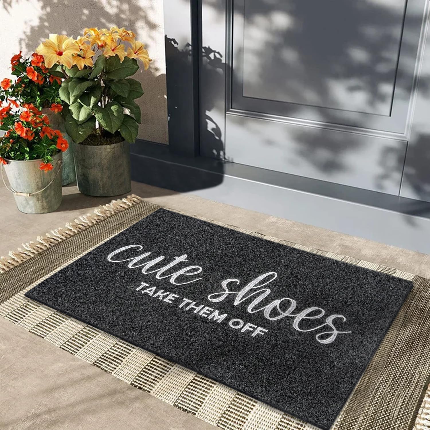 AOAOPQ embroidery design adds a playful welcome at the doorway.