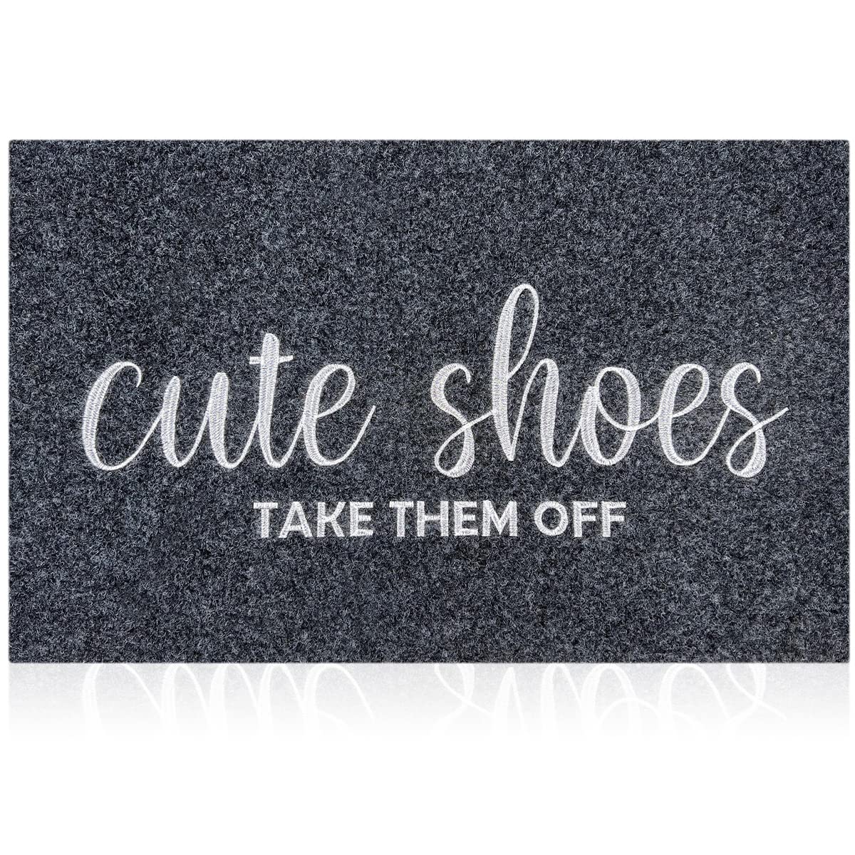 AOAOPQ front door doormat with grey rubber backing for anti-slip outdoor use.