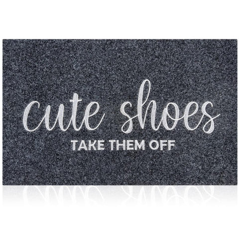 AOAOPQ front door doormat with grey rubber backing for anti-slip outdoor use.