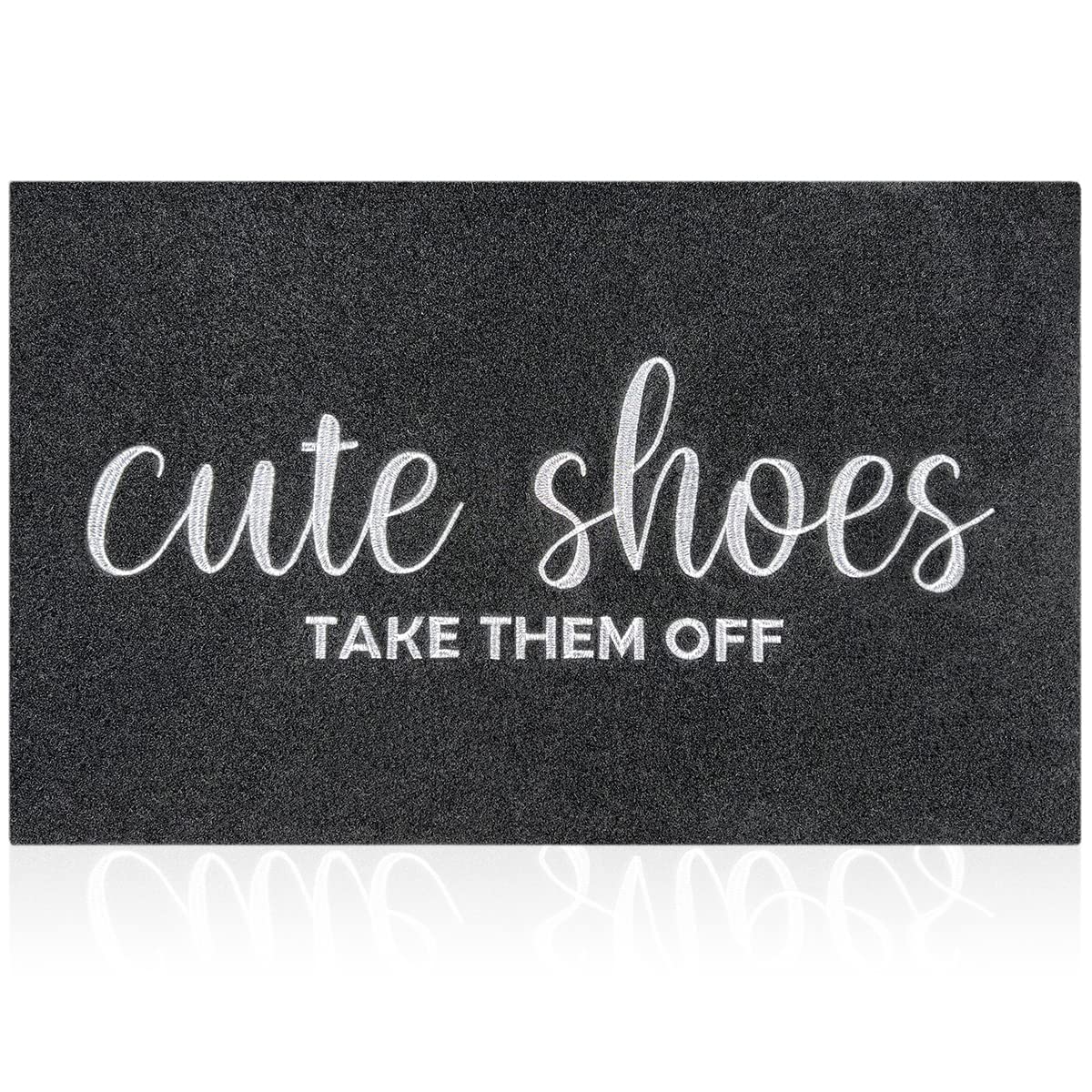 AOAOPQ indoor door mat 24x36 black with welcome embroidery and durable fibers.