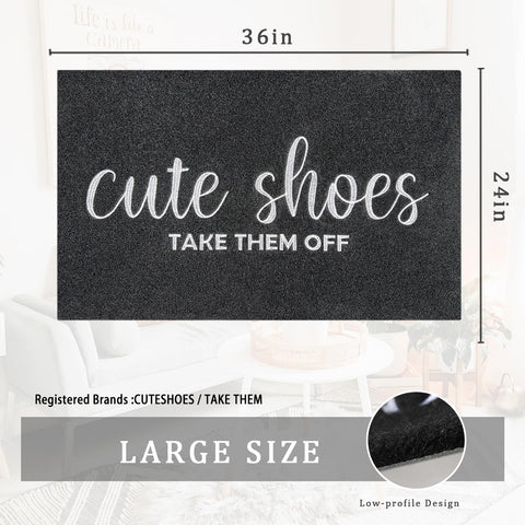 AOAOPQ doormat with non-slip backing keeps mats in place on wet surfaces.