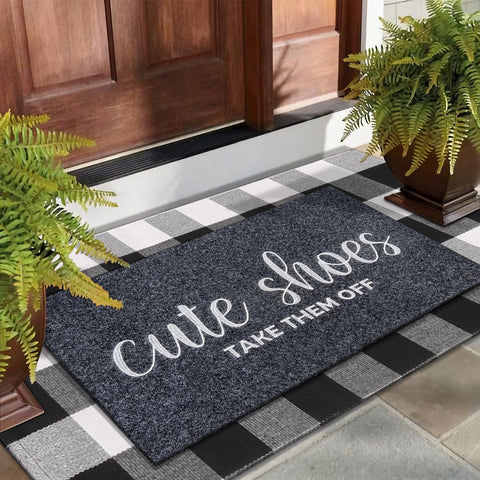 AOAOPQ welcome mat with embroidery adds warm curb appeal at the entry.