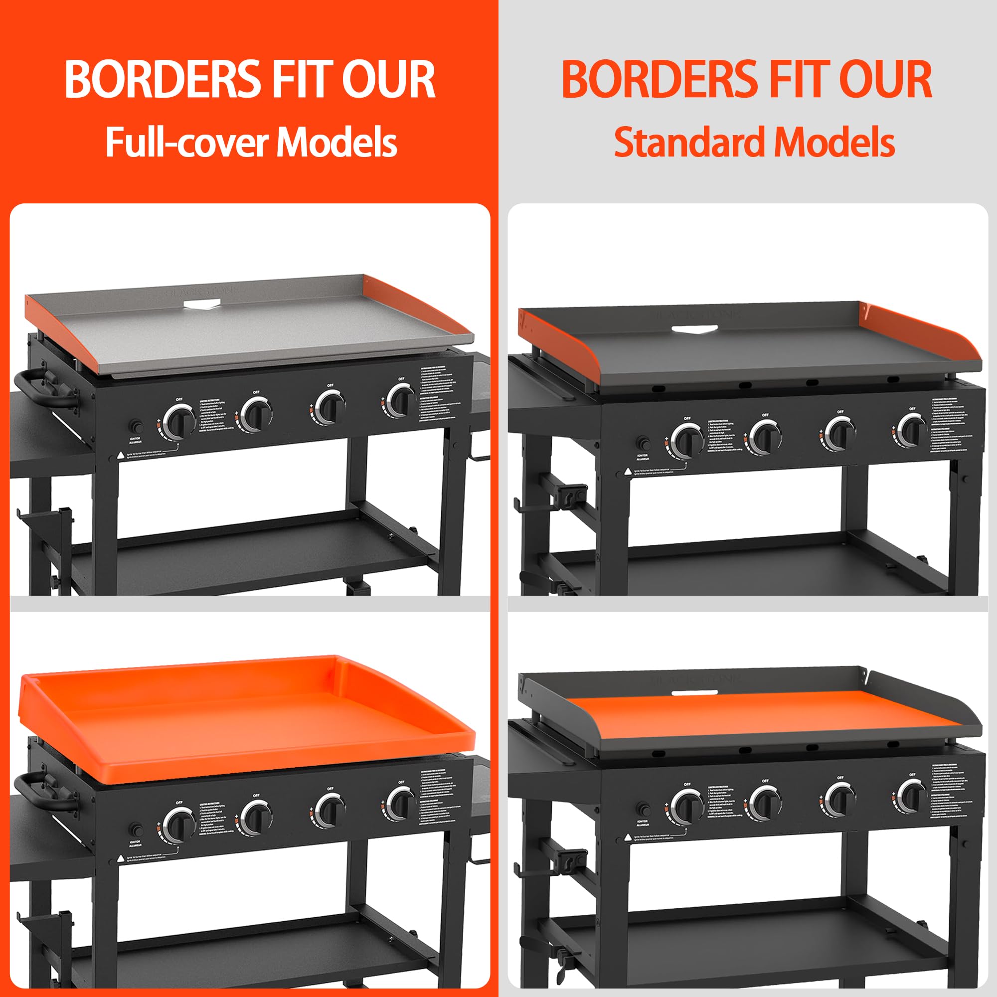 AOBHI 36-inch silicone griddle cover fully encases the surface for protection.