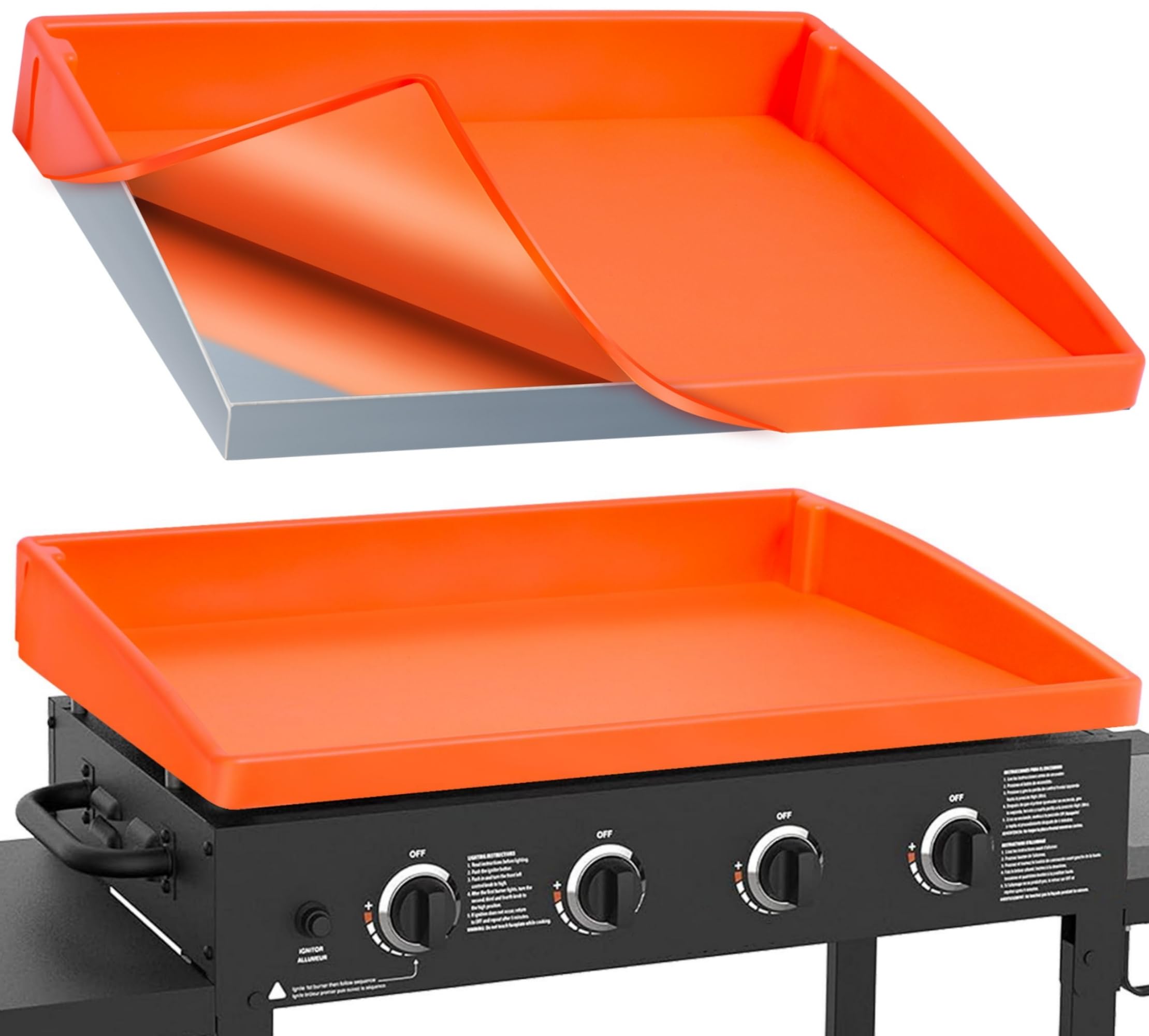 AOBHI 36-inch silicone griddle cover protects Blackstone griddle from rust and moisture.