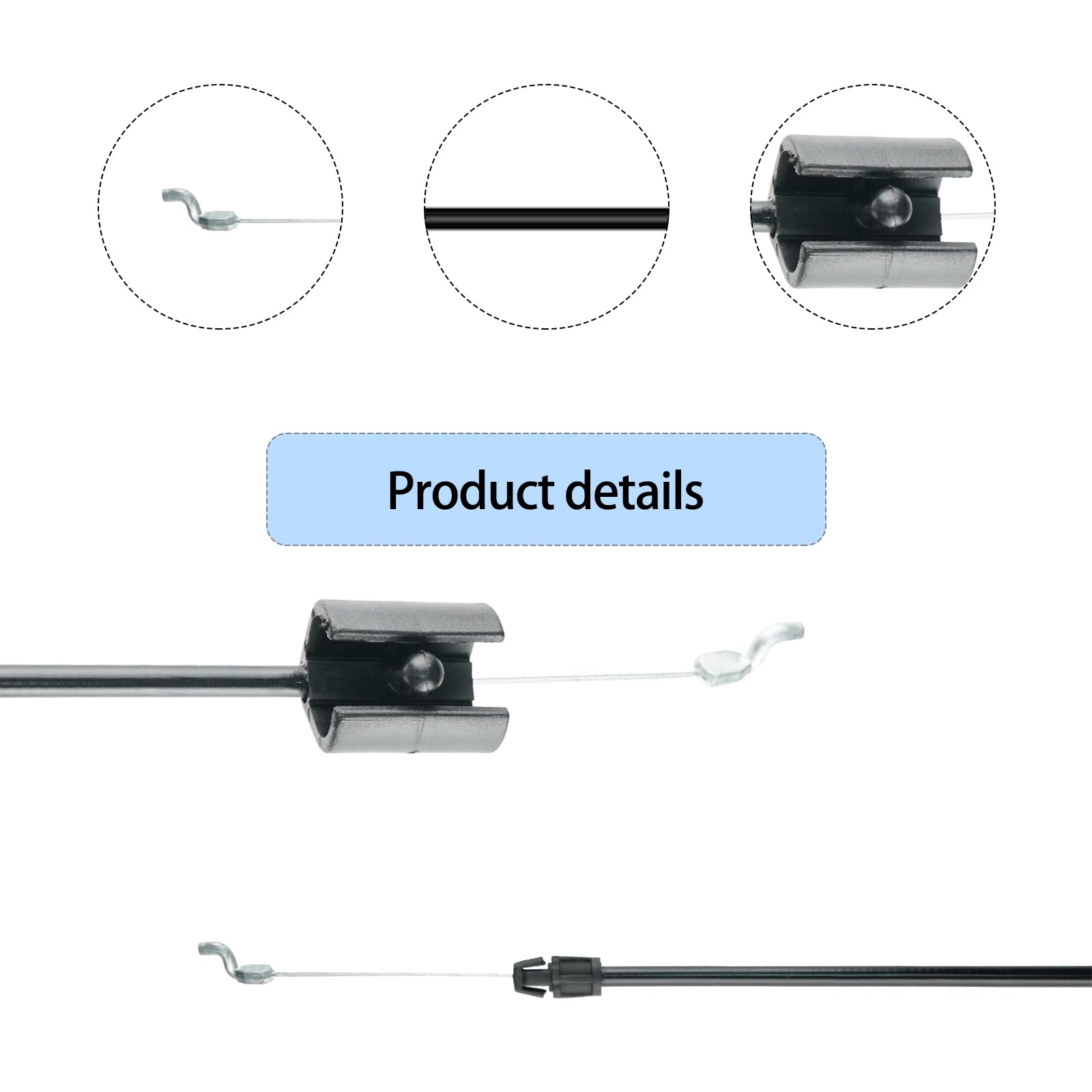 Aocies bail cable durable construction with rubber exterior and plated inner wire