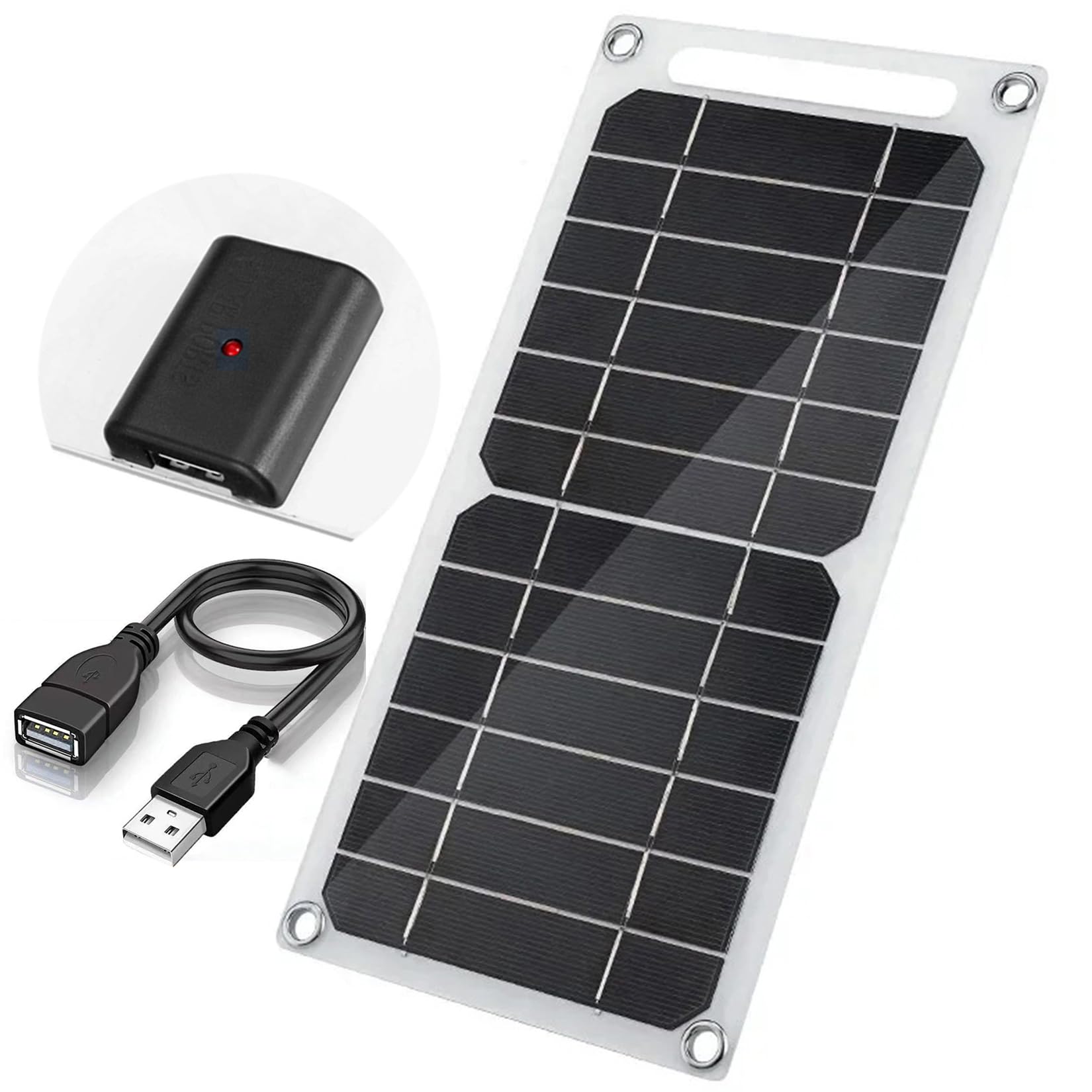 Aocoray Mini 5V 6W panel with long 55-inch cable for flexible phone charging outdoors.