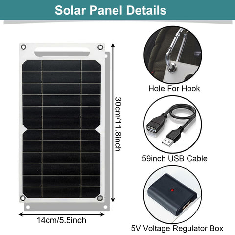 Aocoray Mini 5V 6W demonstrates sunlit energy and compact output for USB devices.