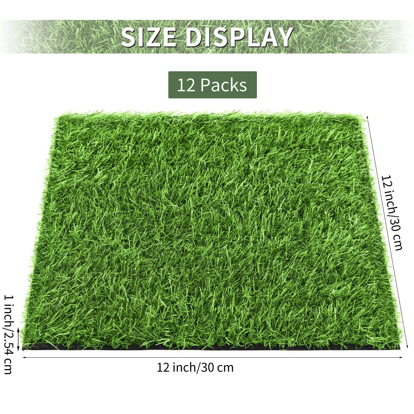 Aodaer fake grass square tile with drainage holes for easy cleaning and water drainage.