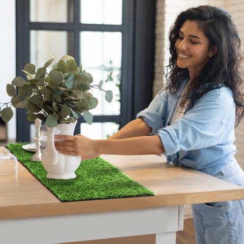 Aodaer multiuse artificial grass decor for shelves, pots, walls.