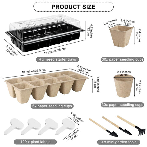 Aodaer paper seedling cups 120-count organized for seedlings.