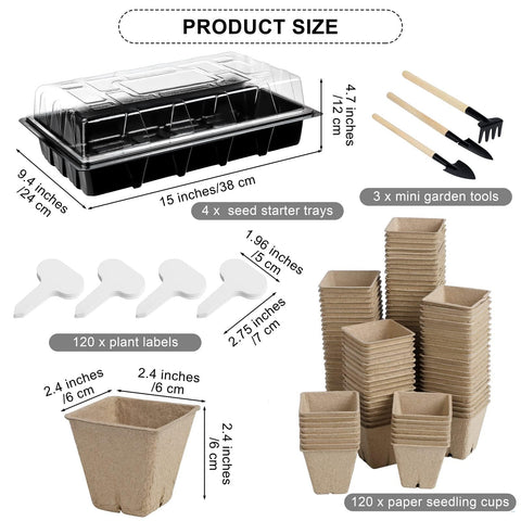 Aodaer 120-count paper seedling cups for clean seedling handling