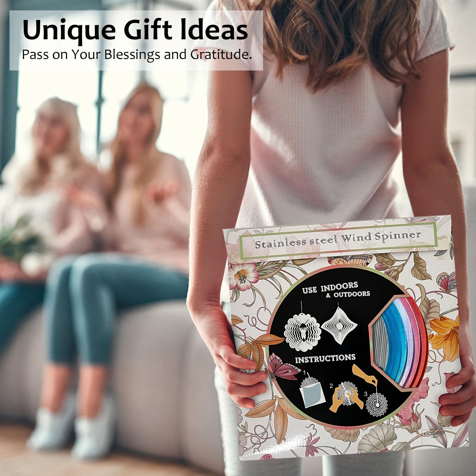 Aoedelyart wind spinner includes a swivel hook for easy hanging in any space.