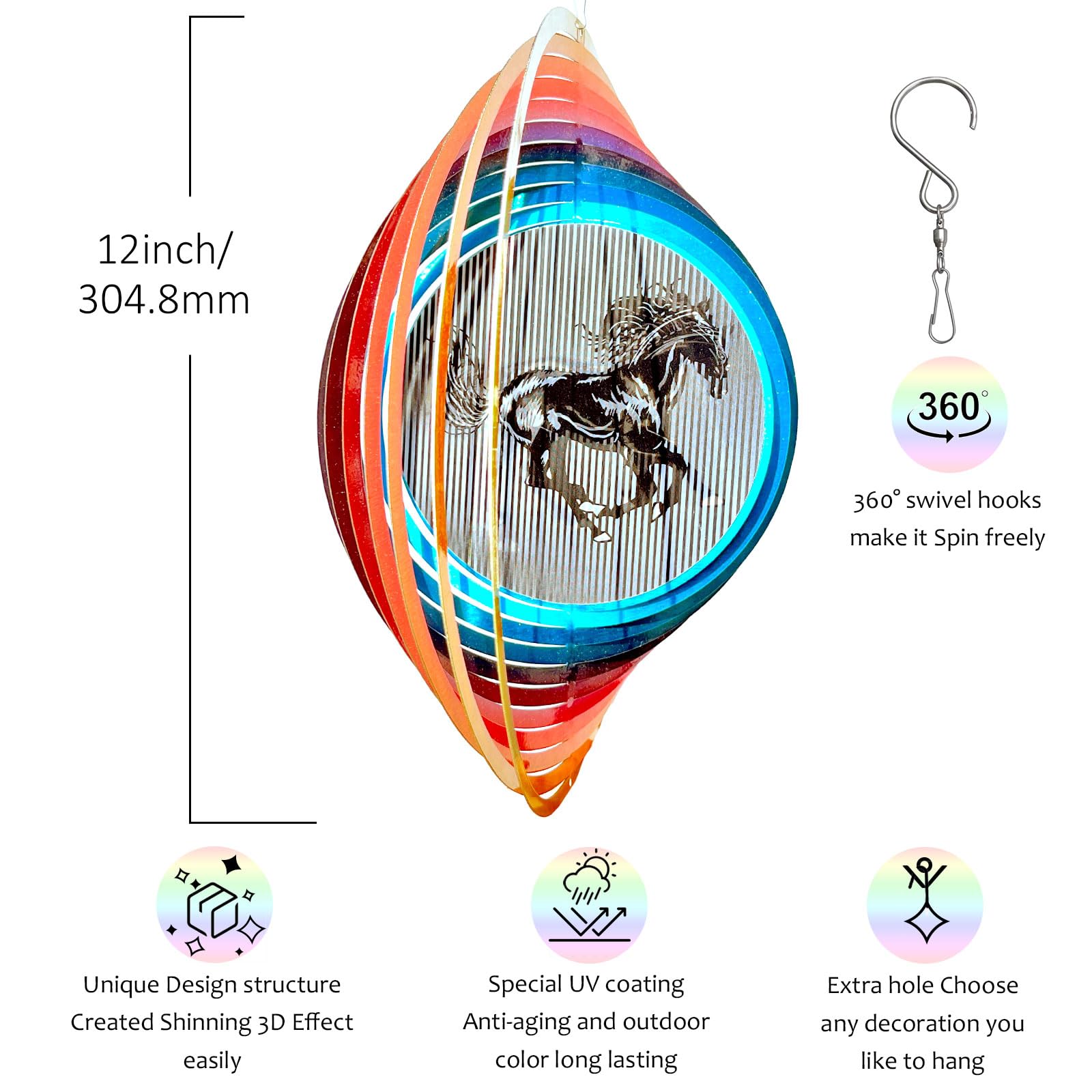 Aoedelyart spinner designed for both outdoor and indoor display in gardens and walls.