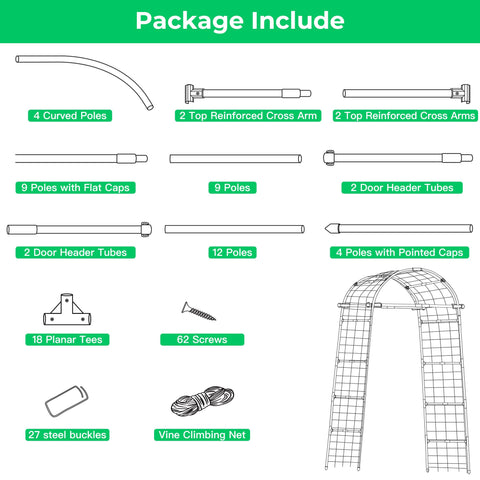 Aohanoi Garden Arch Trellis outdoors for durable weather-ready performance.