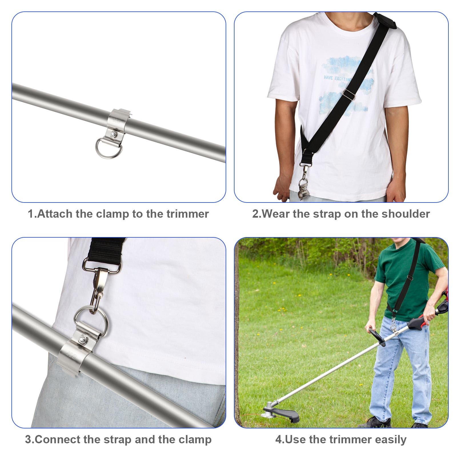 Aoheke universal-trimmer strap supports rope cutters and leaf blowers