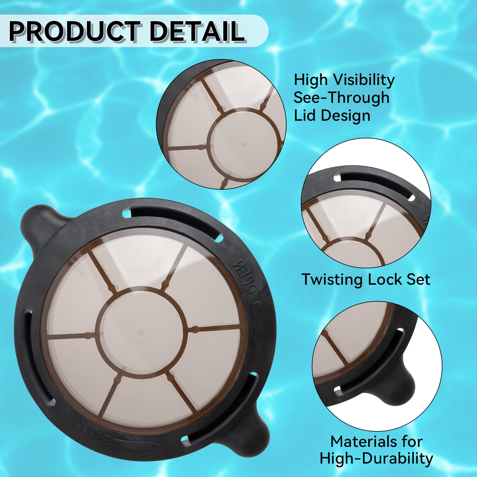 AOIT PL1500/PL1501 lid fits above-ground pool systems with a tight seal.